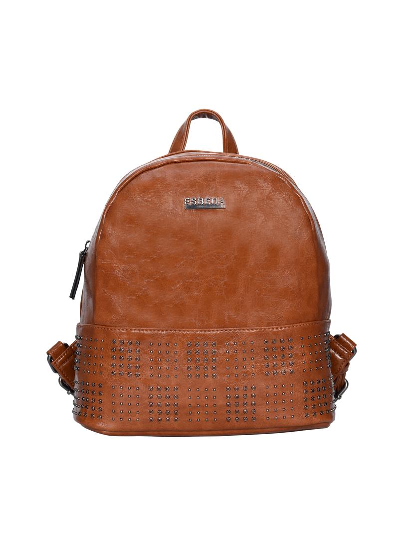 tan leatherette (pu) fashion backpack - 17170039 - Zoom Image - 0