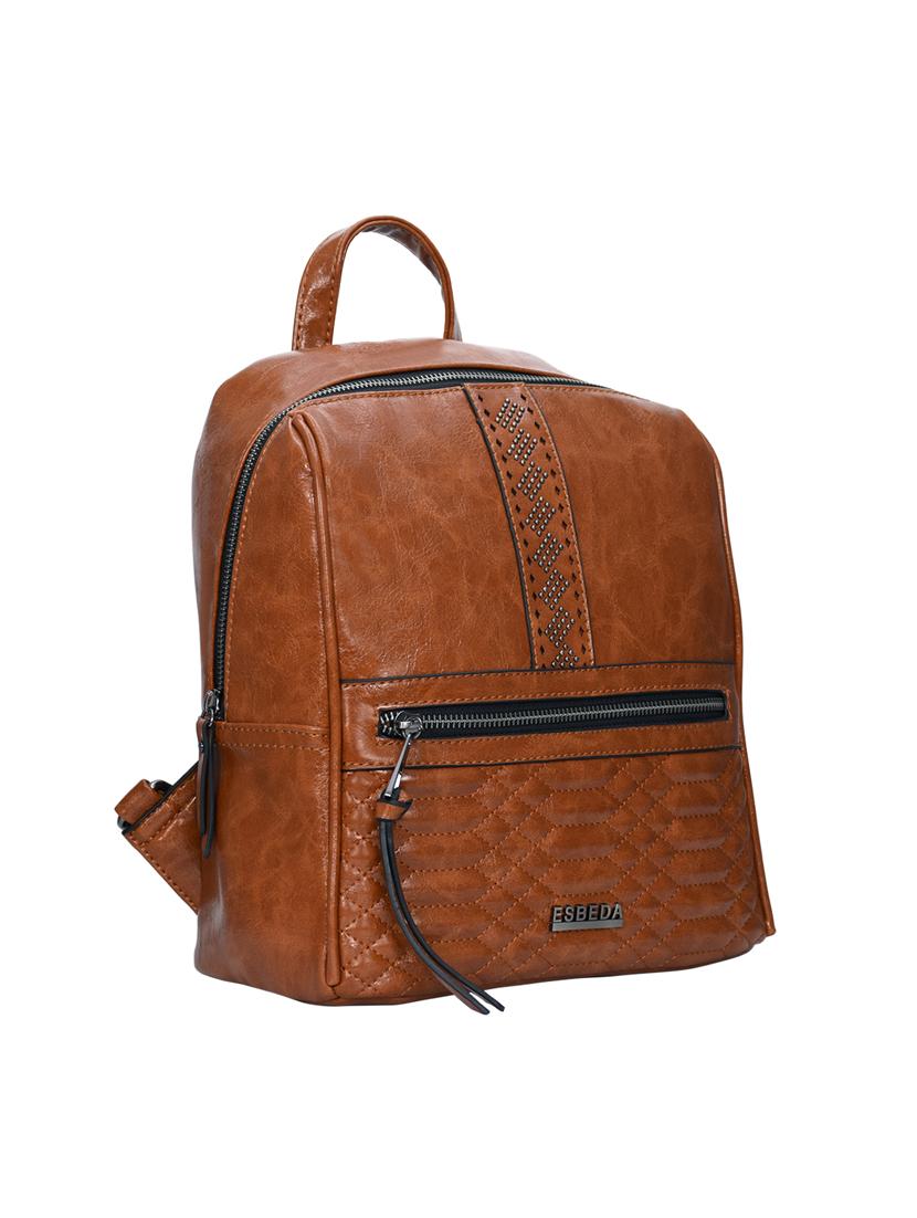 tan leatherette (pu) fashion backpack - 17170045 - Standard Image - 3