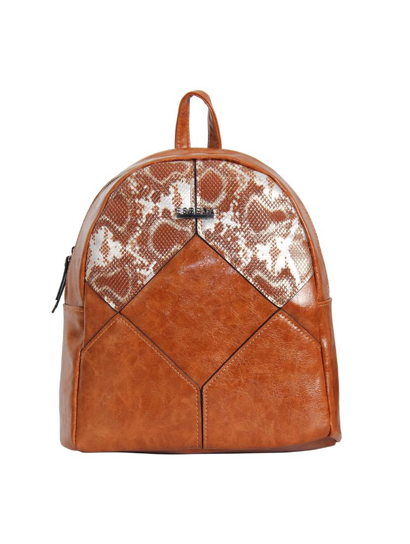 tan leatherette (pu) fashion backpack - 17170048 - Zoom Image - 0