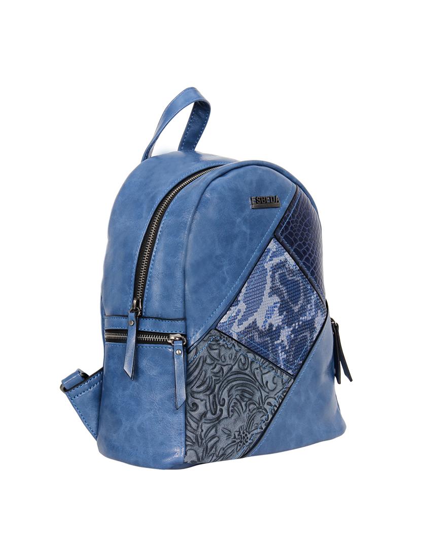 blue leatherette (pu) fashion backpack - 17170050 - Standard Image - 3