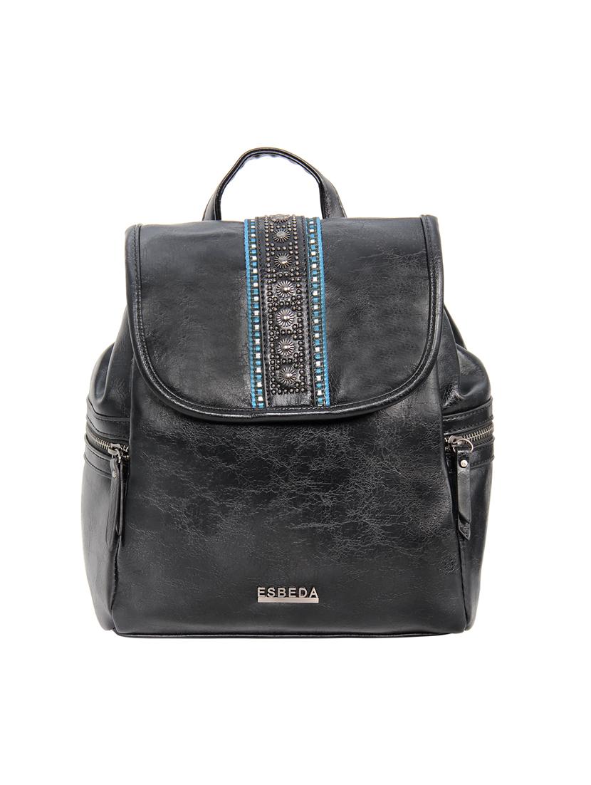 black leatherette (pu) fashion backpack - 17170055 -  Zoom Image - 0