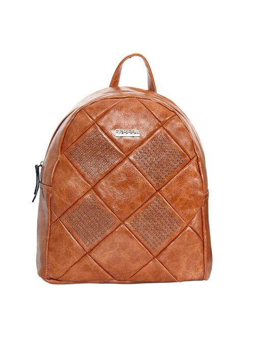 tan leatherette (pu) fashion backpack - 17170057 - Standard Image - 0