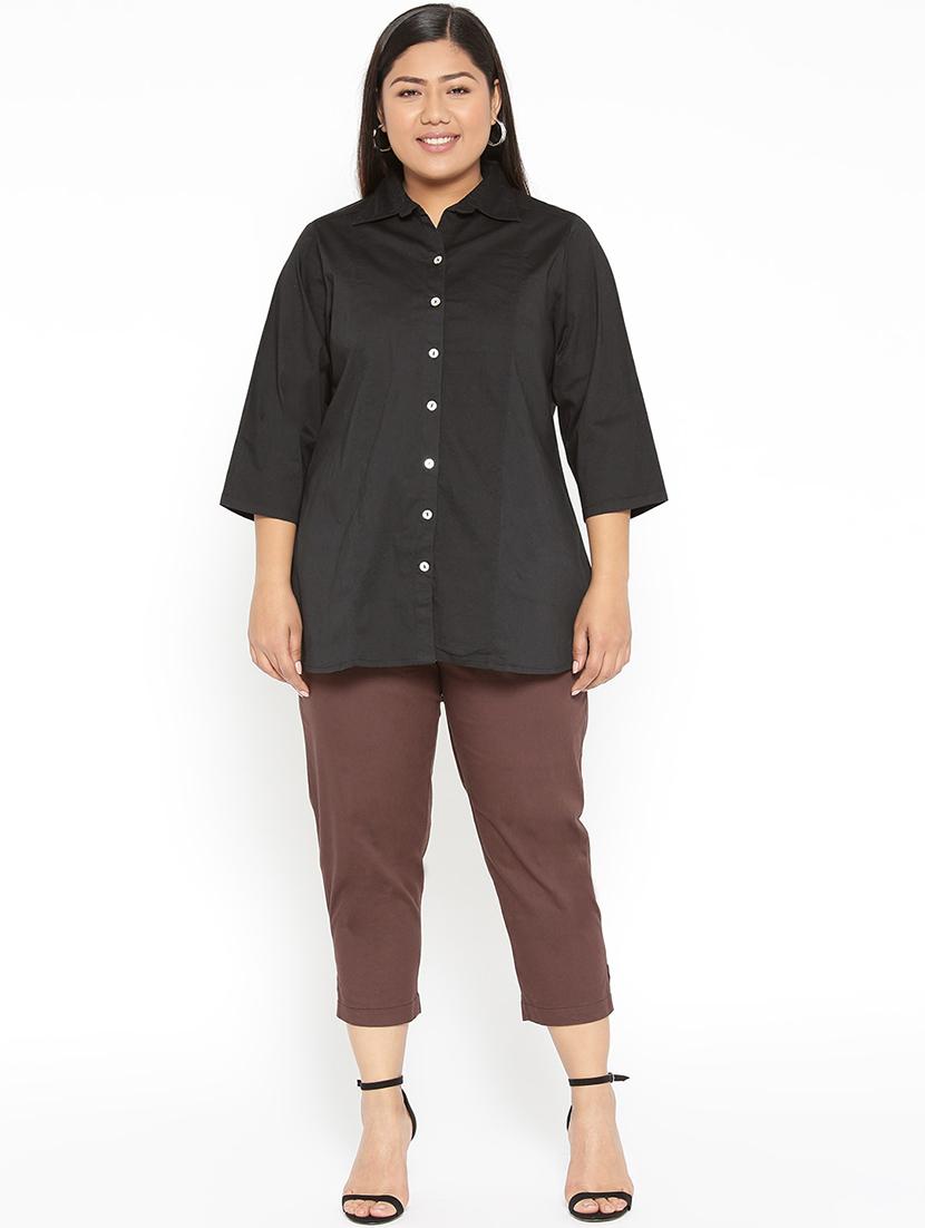 black cotton regular shirt - 17170749 - Standard Image - 3