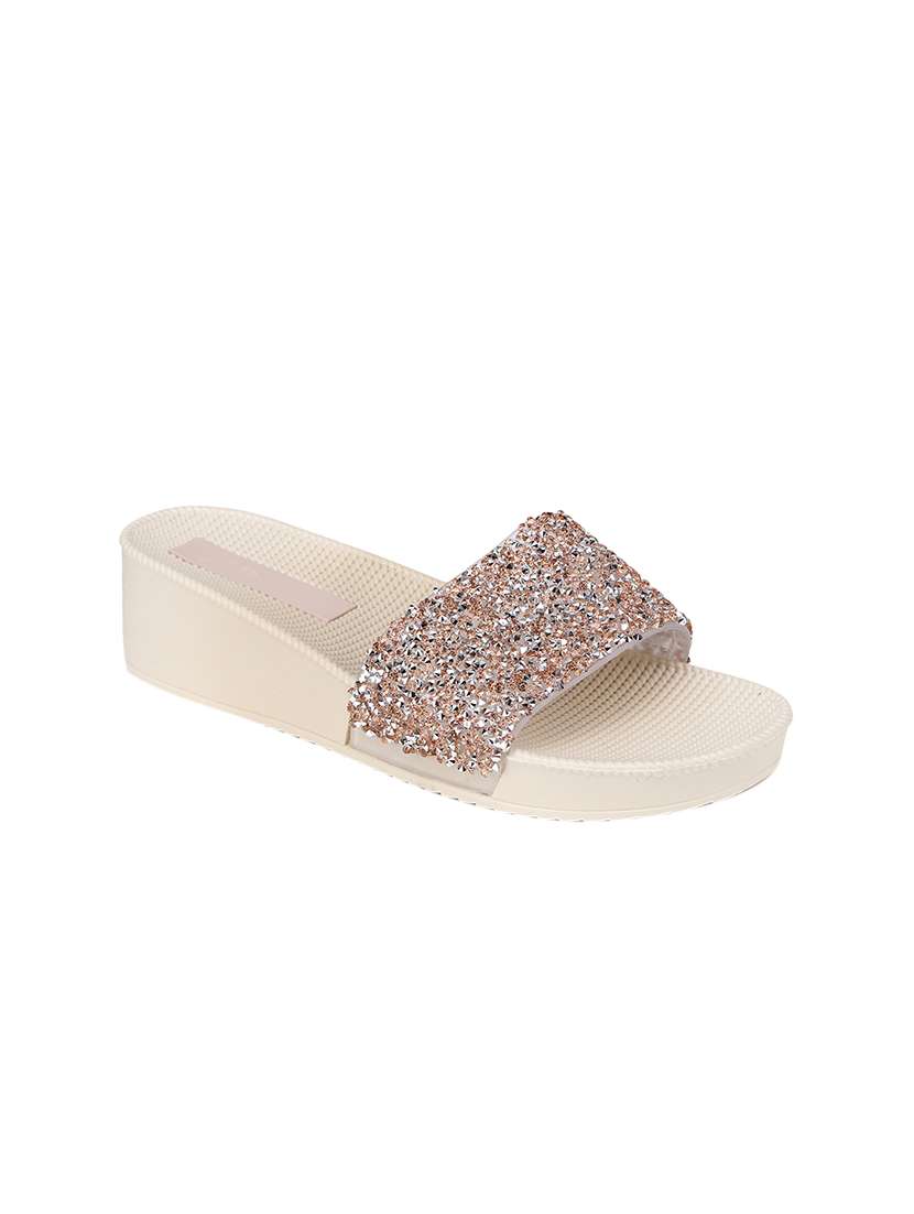 gold plastic slippers flip flops