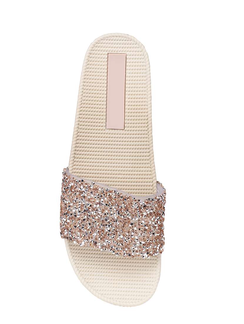 gold plastic slippers flip flops - 17172186 -  Standard Image - 3