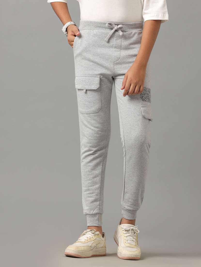grey solid chinos trouser - 17173169 -  Zoom Image - 0