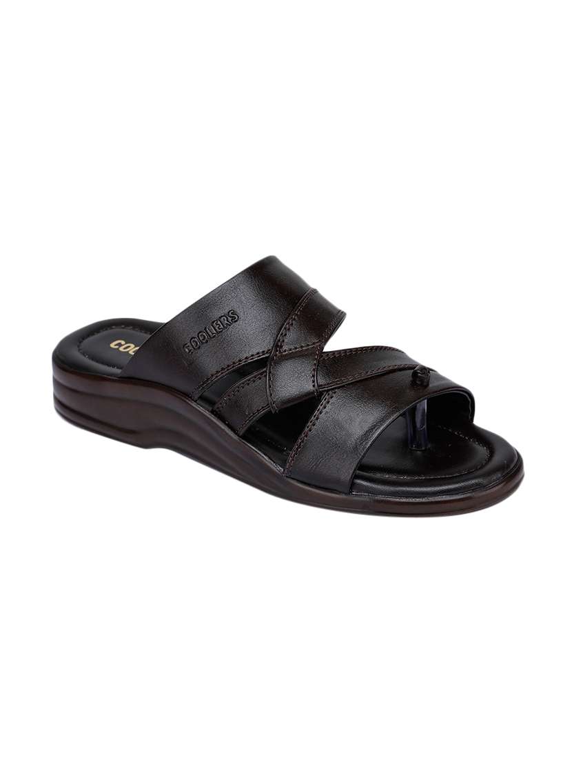 Buy online Brown Slip On Slippers from Slippers, Flip Flops