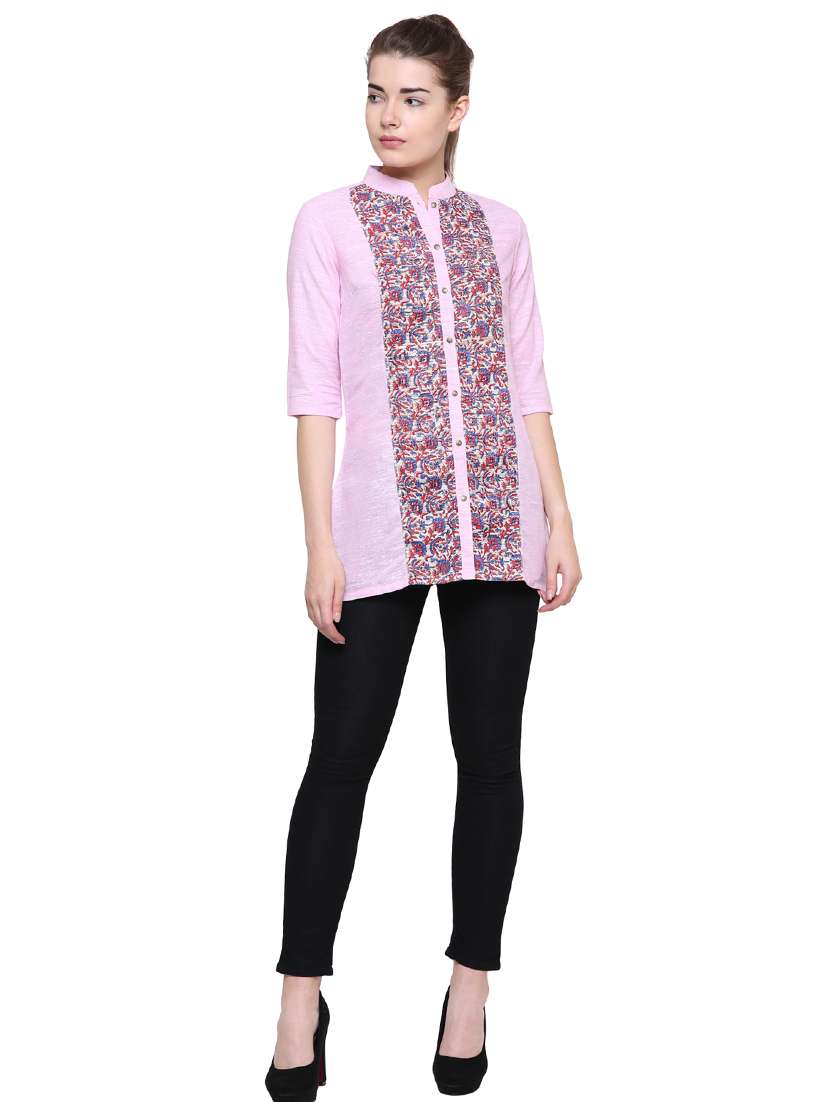 pink khadi cotton regular tunic - 17181483 - Standard Image - 3