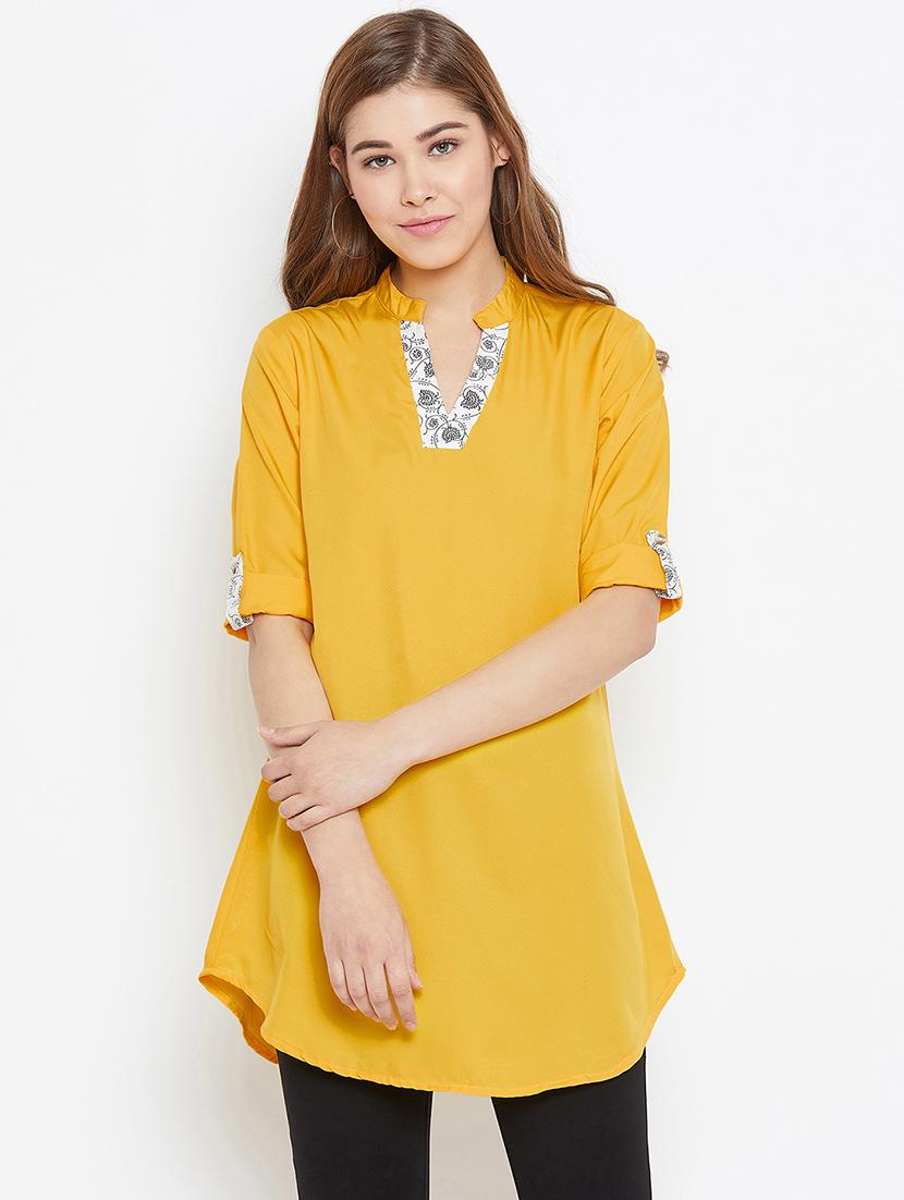 yellow polyester regular tunic - 17181486 -  Zoom Image - 0
