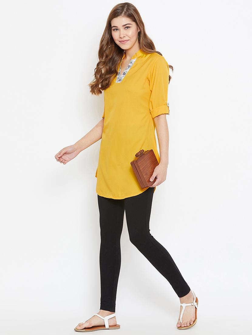 yellow polyester regular tunic - 17181486 - Standard Image - 3