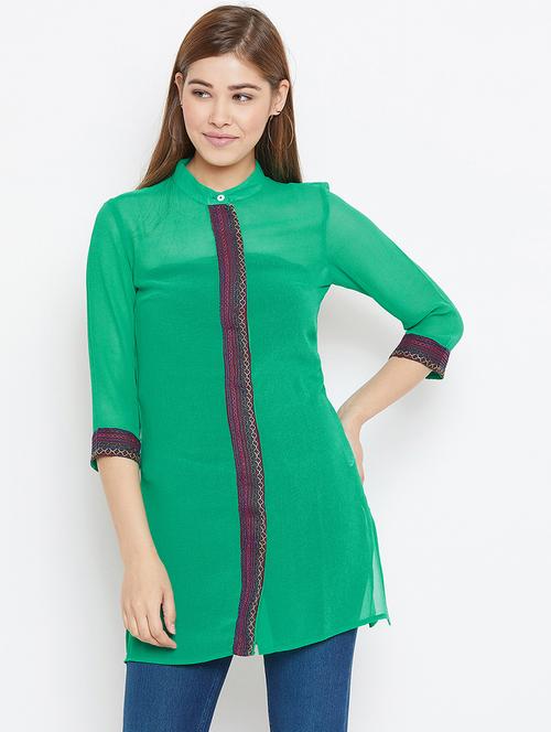 multi colored georgette regular tunic - 17181569 - Standard Image - 0