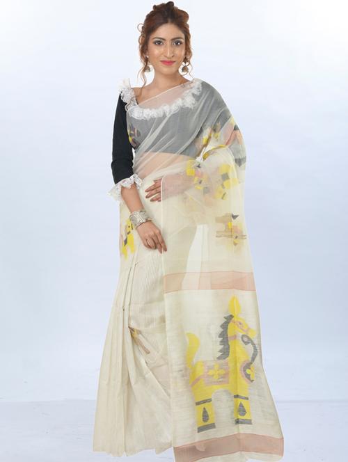 ethnic motifs handloom saree with blouse - 17181977 -  Standard Image - 0