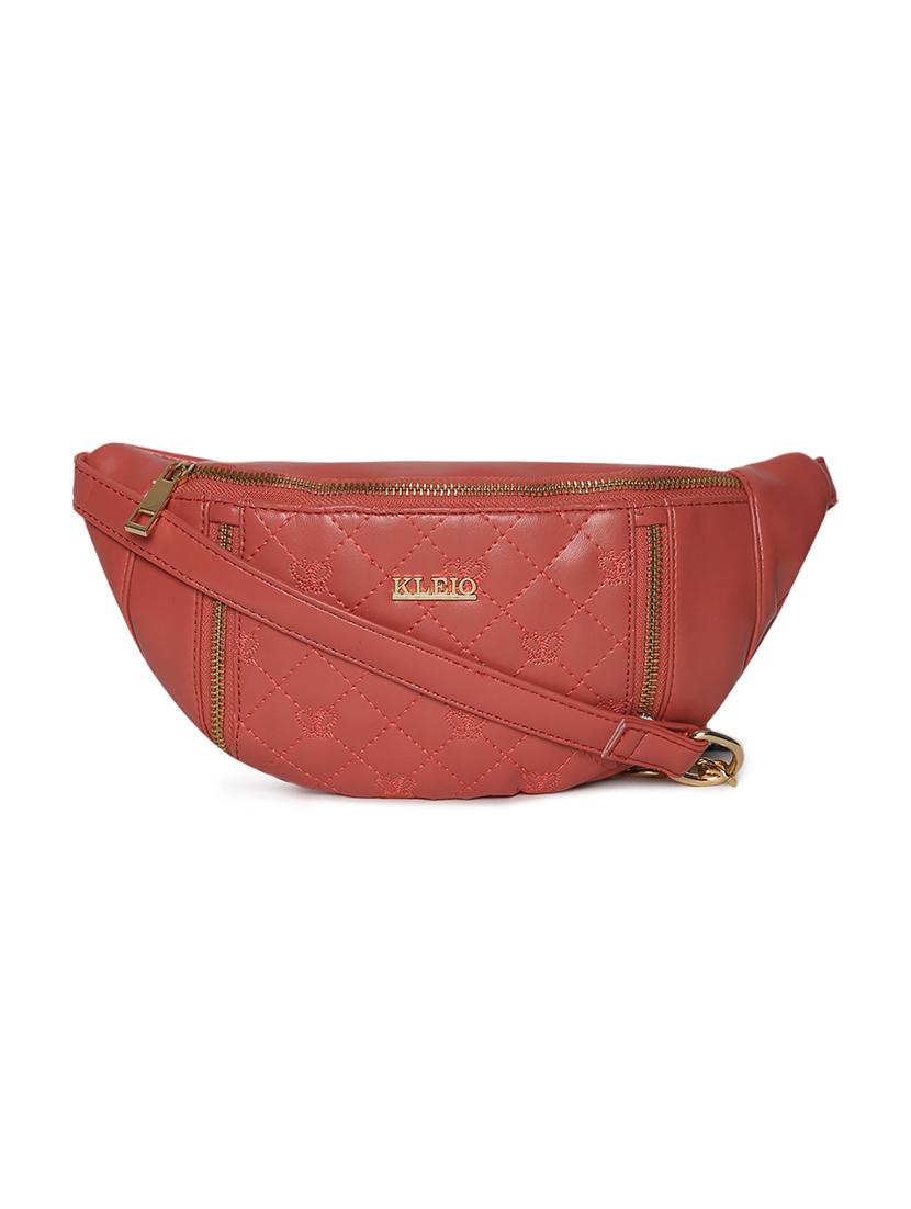 maroon leatherette (pu) regular pouch - 17184933 -  Zoom Image - 0