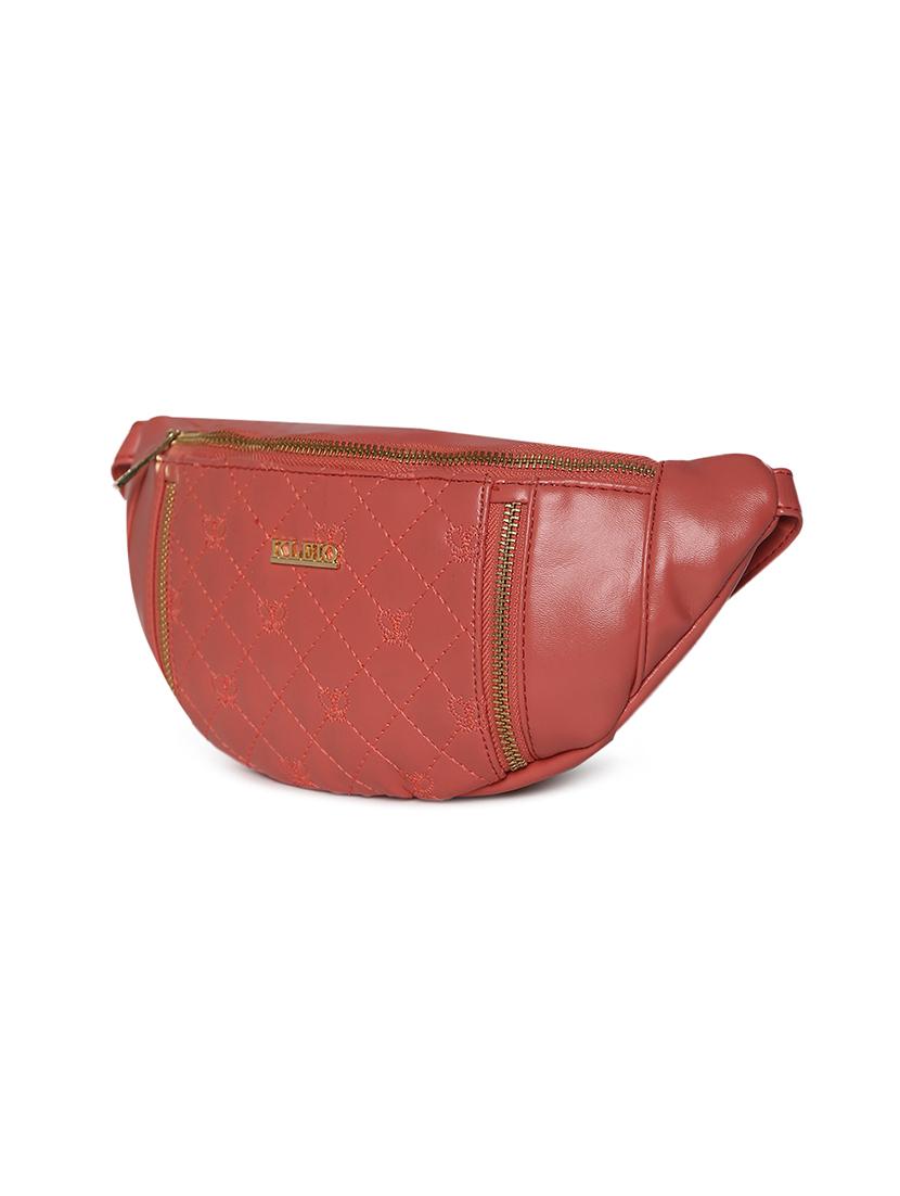 maroon leatherette (pu) regular pouch - 17184933 - Standard Image - 3