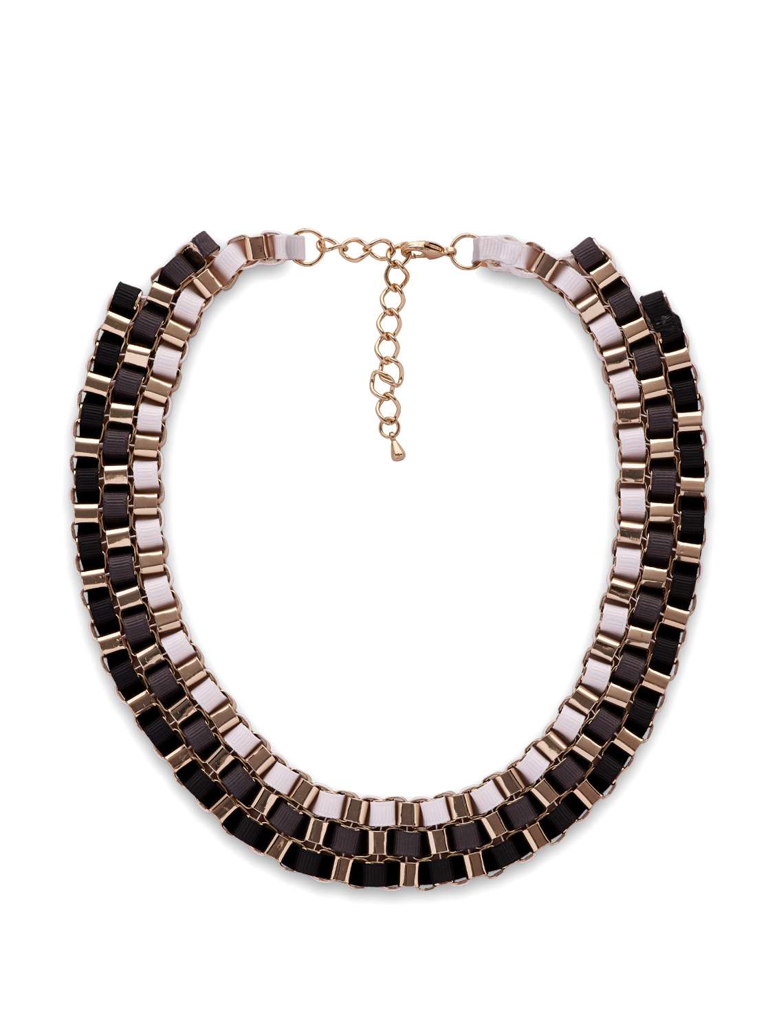 black and white ribbon necklace - 17188 -  Zoom Image - 0