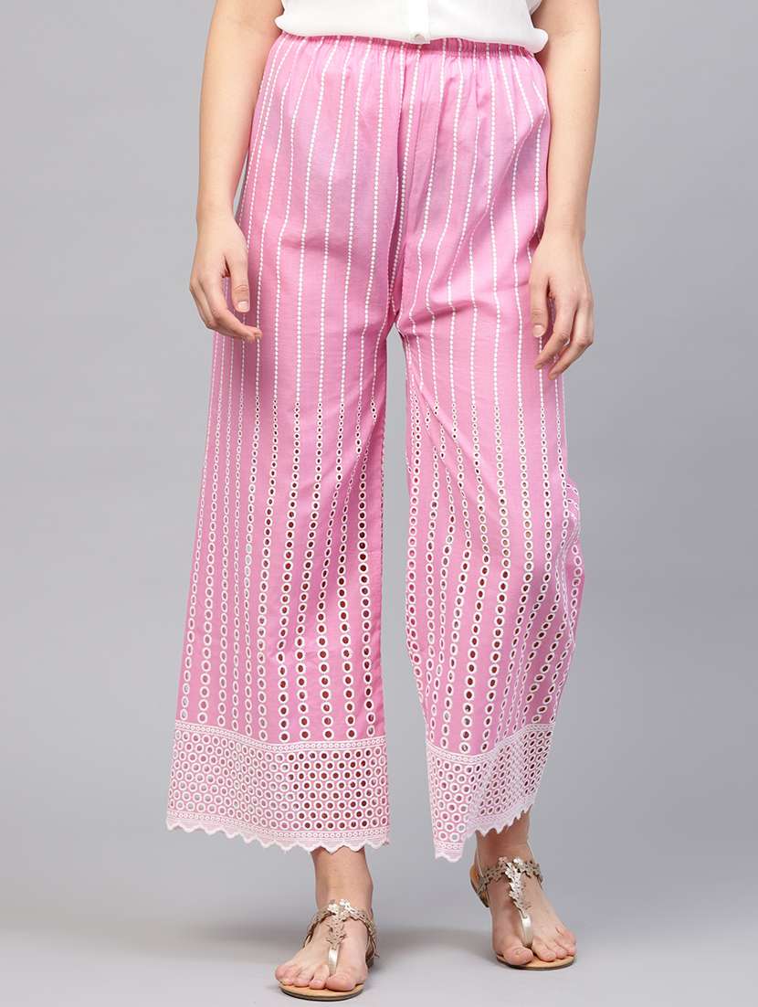 mid rise embroidered palazzo - 17192051 - Zoom Image - 0