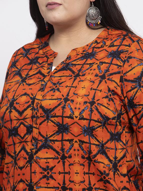 printed straight kurta - 17193373 - Standard Image - 3
