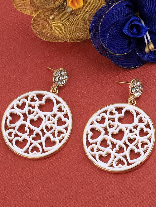 white metal drop earring - 17194379 - Standard Image - 0