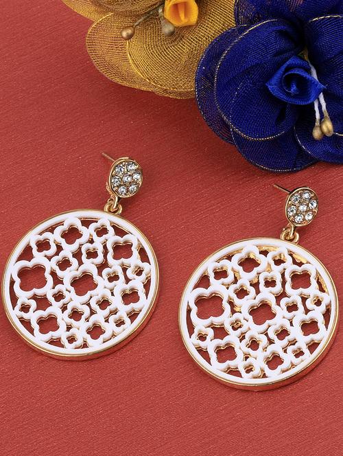 white metal drop earring - 17194383 -  Standard Image - 0