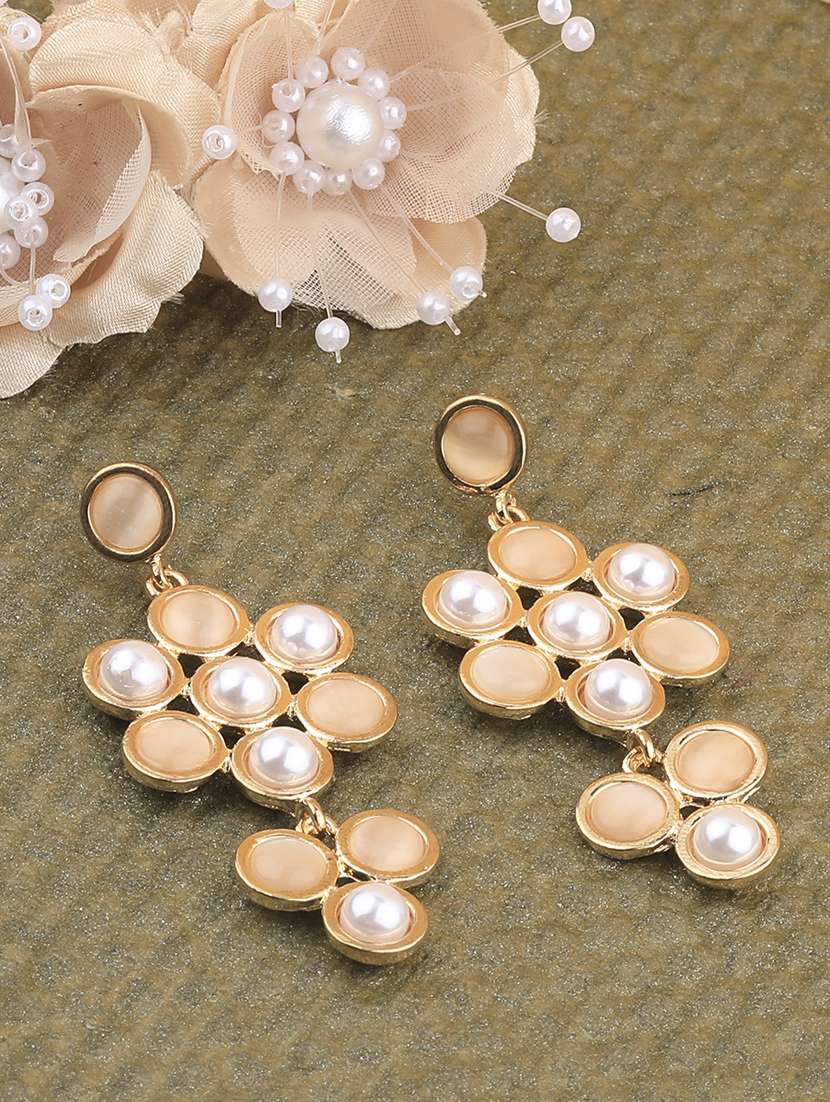 gold metal drop earring - 17194439 -  Zoom Image - 0