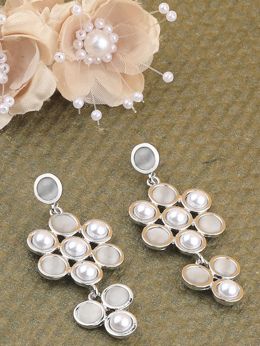silver metal drop earring - 17194442 - Zoom Image - 0