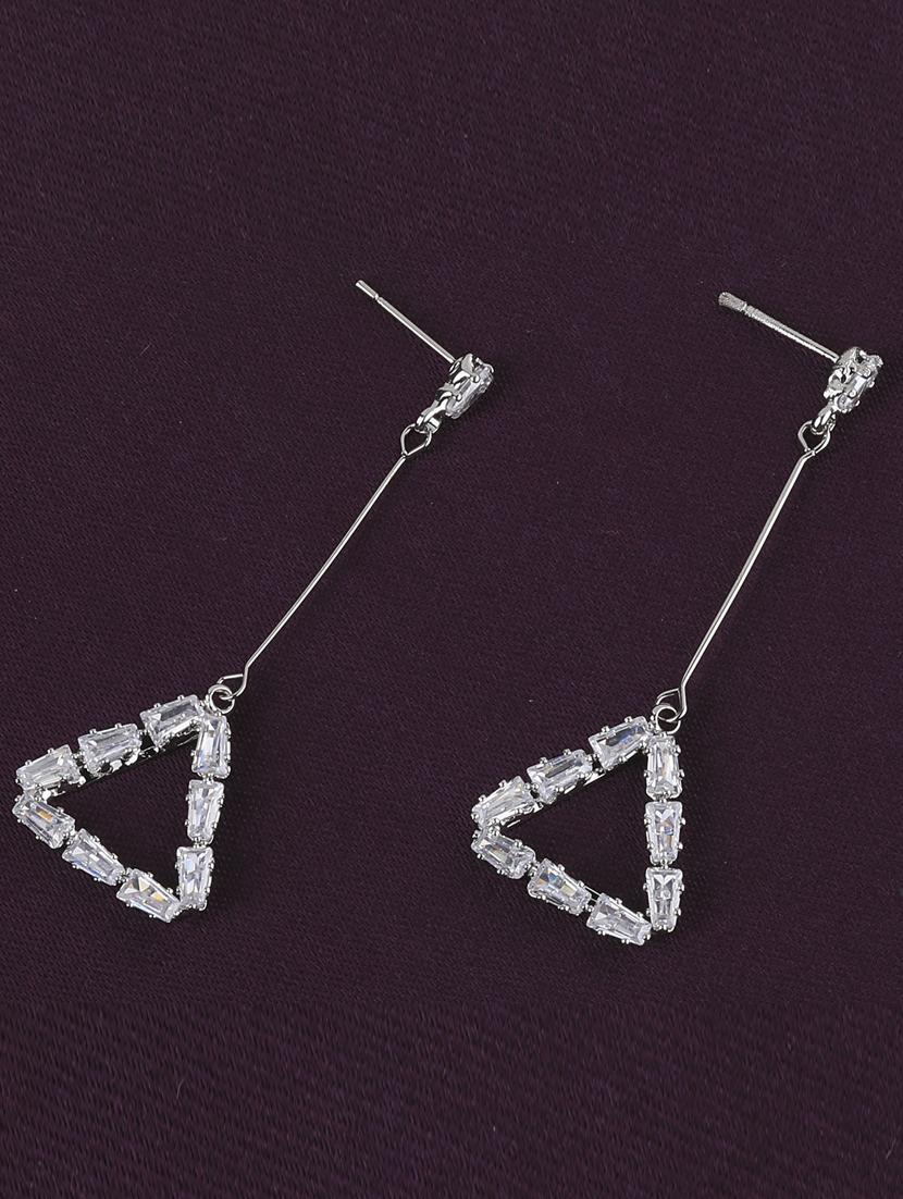 silver metal drop earring - 17194447 - Zoom Image - 0