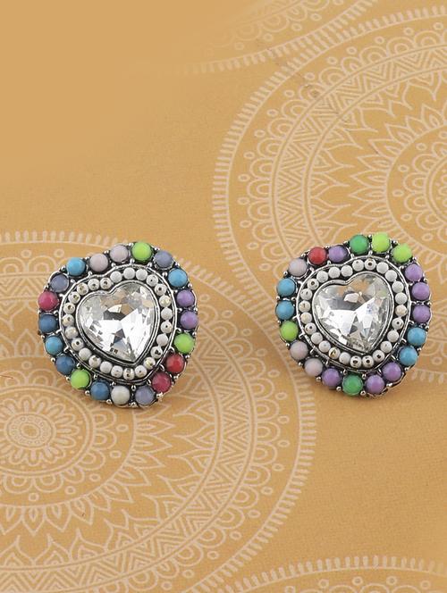 multi colored metal studs earring - 17194488 -  Standard Image - 0
