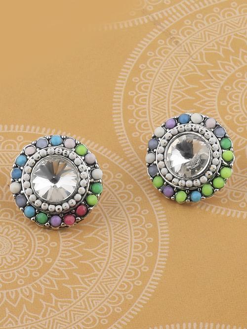 multi colored metal studs earring - 17194500 - Standard Image - 0
