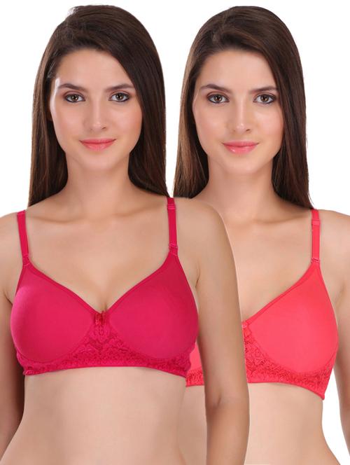 set of 2 lace detail t-shirt bra - 17194697 - Standard Image - 0