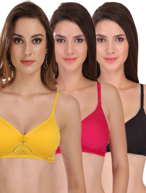 set of 3 lace detail t-shirt bra - 17194701 - Standard Image - 0