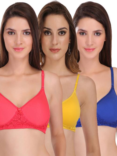 set of 3 lace detail t-shirt bra - 17194703 - Standard Image - 0