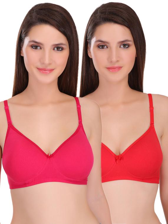 set of 2 3/4 coverage solid t-shirt bra - 17194767 - Zoom Image - 0