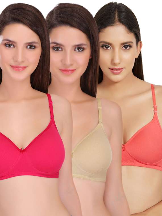 set of 3 3/4 coverage solid t-shirt bra - 17194771 - Zoom Image - 0