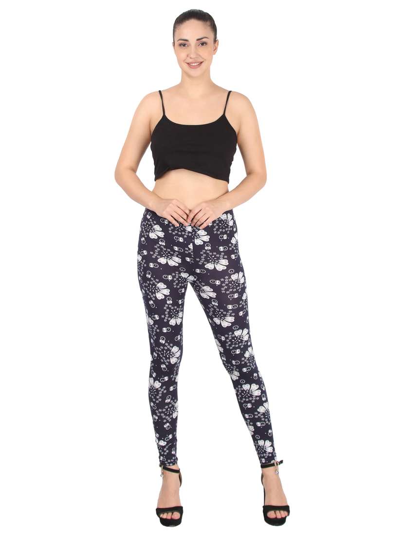 navy blue cotton blend leggings - 17196214 -  Standard Image - 3