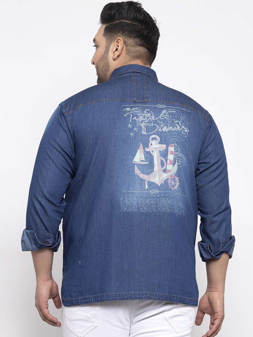 denim plus size shirts