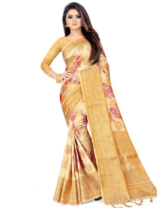 floral banarasi saree with blouse - 17196925 -  Standard Image - 0