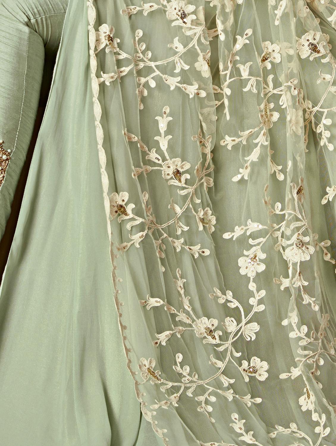 embroidered churidaar semi-stitched suit - 17196930 - Standard Image - 3