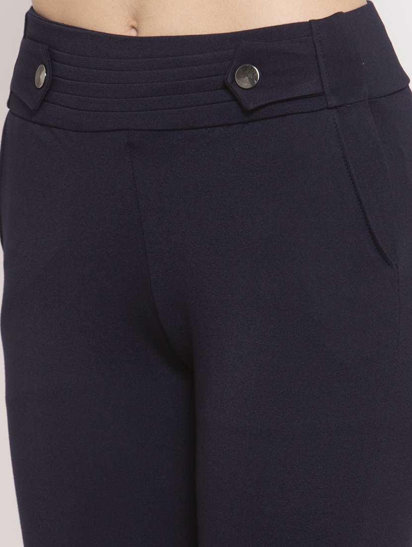 Navy Blue Poly Spandex Jeggings