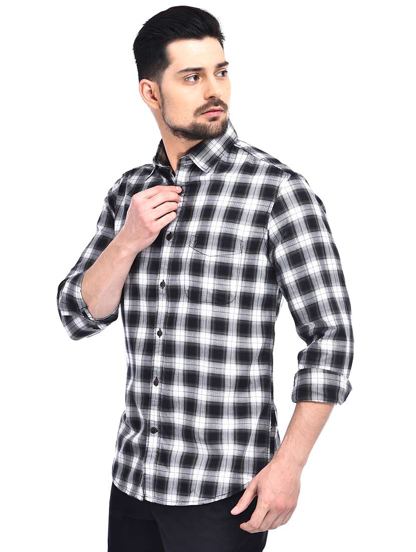 Black Checkered Casual Shirt
