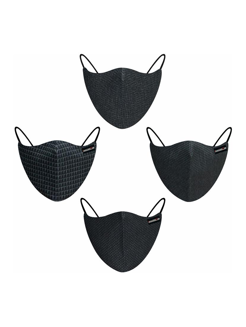 black cotton anti-pollution women mask (pack of 4) - 17201827 - Zoom Image - 0