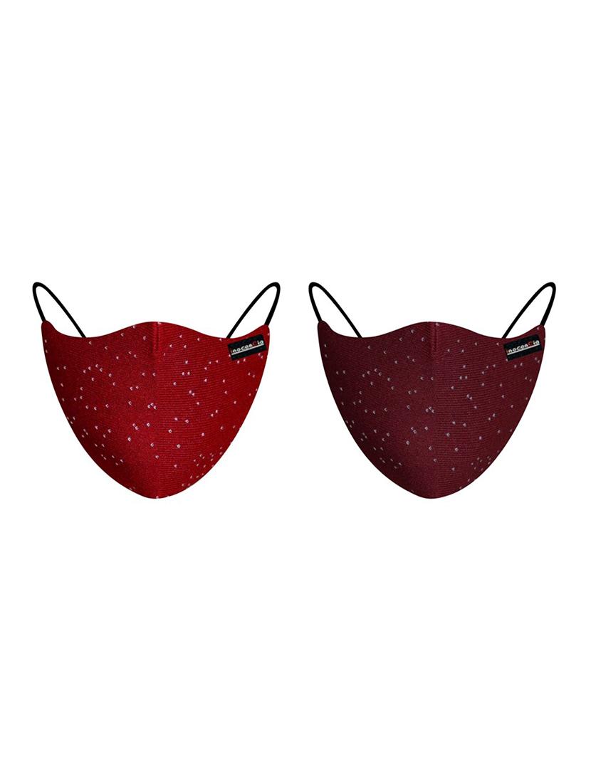 red cotton anti-pollution women mask (pack of 2) - 17201901 -  Zoom Image - 0