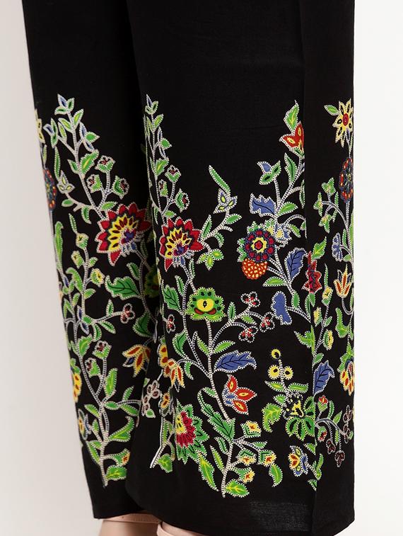 embroidered straight palazzo - 17203024 - Standard Image - 5