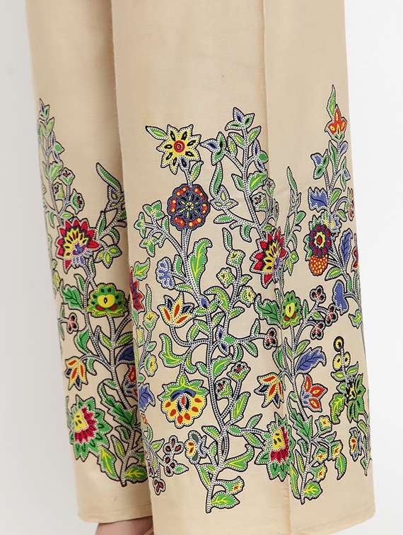 embroidered straight palazzo - 17203025 -  Standard Image - 5