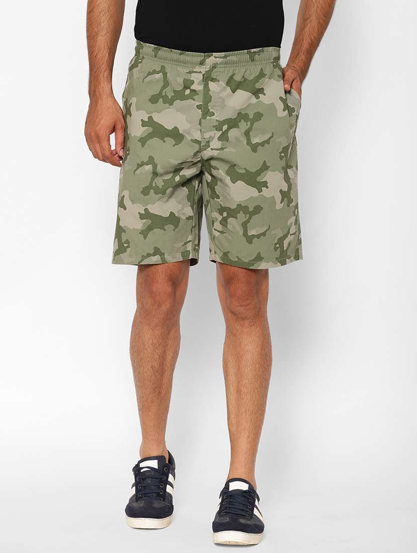 olive green camouflage bermuda shorts