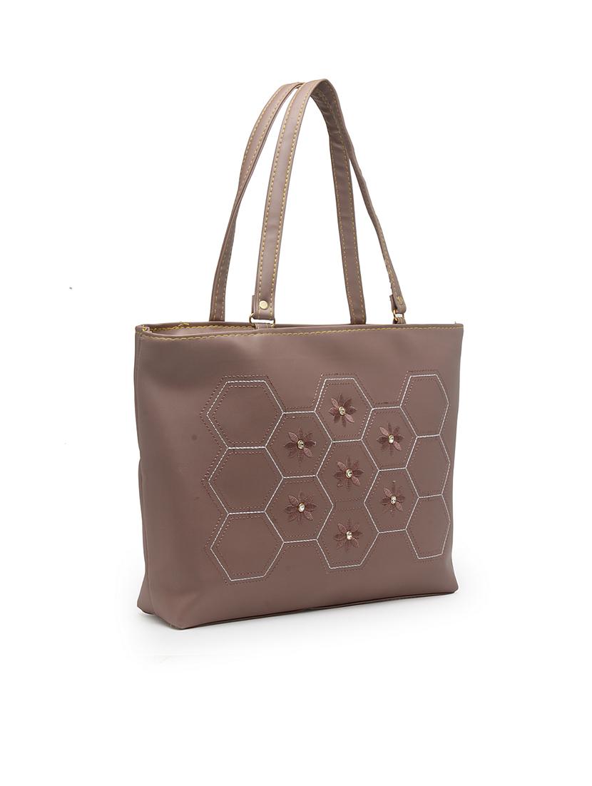 brown leatherette (pu) handbag - 17207638 - Zoom Image - 0