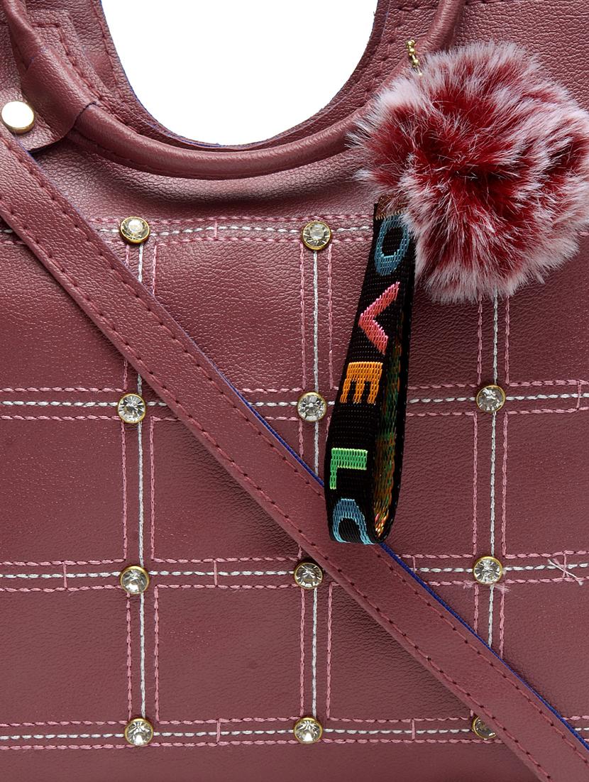 purple leatherette (pu) handbag - 17207961 - Standard Image - 3
