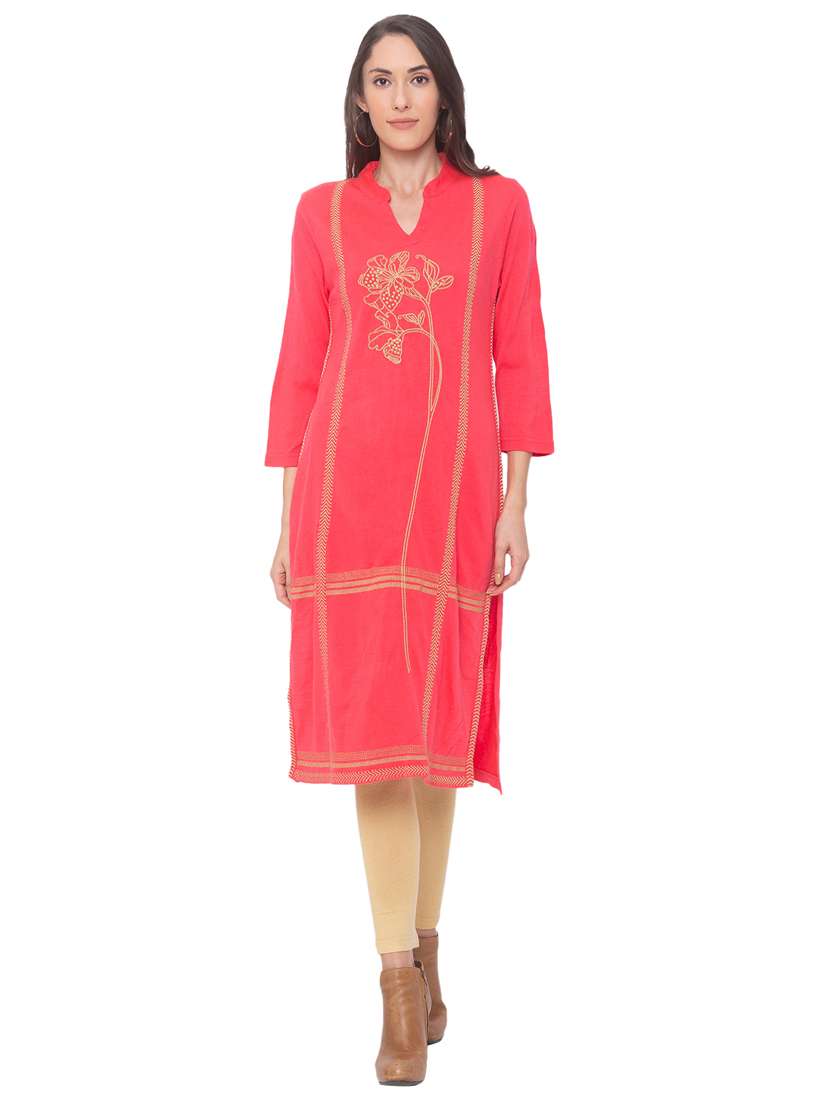 Printed Straight Woolen Kurta 