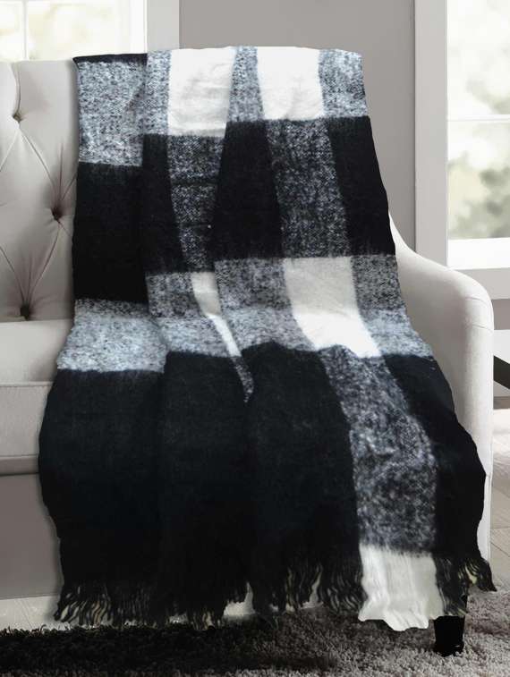  acrylic textured woven knitted throw blanket 