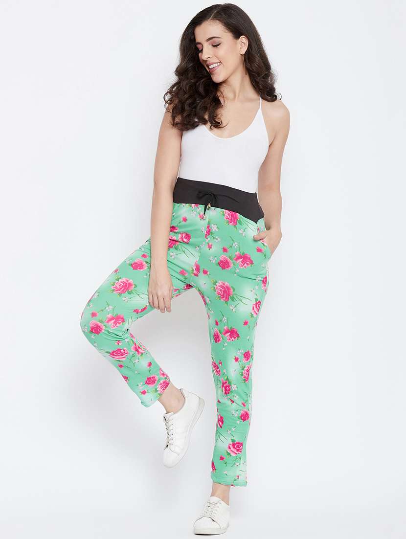 high rise floral track pants  - 17210664 -  Standard Image - 3