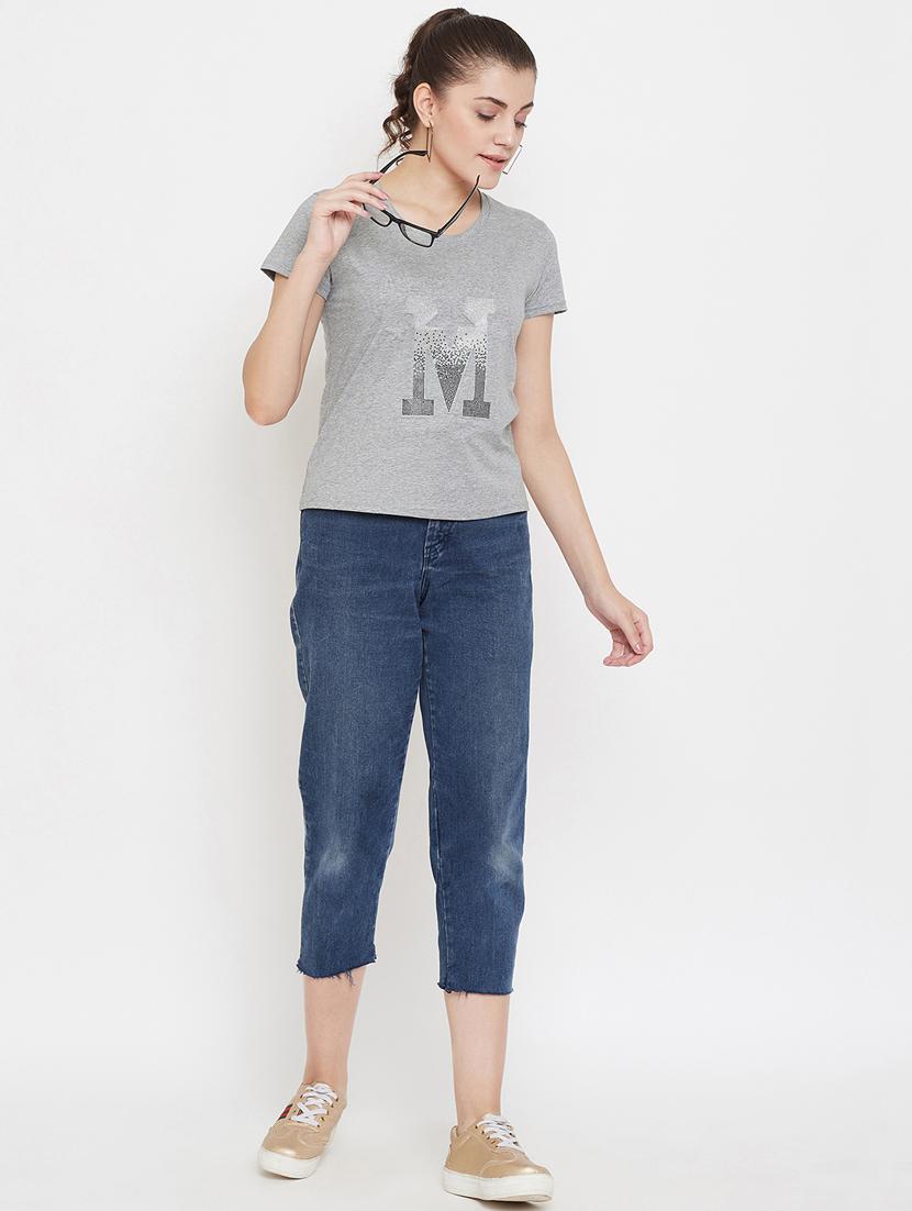 women's front print round neck t-shirt - 17212646 - Standard Image - 3